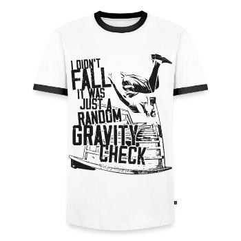 Parkour Free Running Traceur I - Männer Kontrast-T-Shirt - Weiß/Schwarz - Vorne - AI Model Female 172 light (172cm) & AI Model Male 178 dark (178cm)