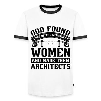 Architect God Found Som Architecture Architects - Men's Ringer Shirt - white/black - Front - AI Model Female 172 light (172cm) & AI Model Male 178 dark (178cm)