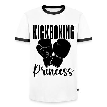 Kickboxing Princess Kickboxer Boxing Fight Fighter - Men's Ringer Shirt - white/black - Front - AI Model Female 172 light (172cm) & AI Model Male 178 dark (178cm)