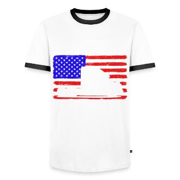 Trucker Semi-Remorque Truck Driver Cadeau - T-shirt contrasté Homme - blanc/noir - Devant - AI Model Female 172 light (172cm) & AI Model Male 178 dark (178cm)