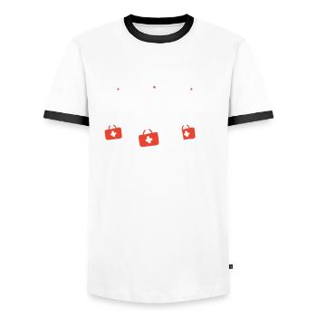 Boo Boo Crew Halloween-party-halloween-kostüm - Männer Kontrast-T-Shirt - Weiß/Schwarz - Vorne - AI Model Female 172 light (172cm) & AI Model Male 178 dark (178cm)
