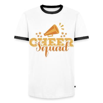 Cheer Squad Design for Cheerleader Cheer Girls - Men's Ringer Shirt - white/black - Front - AI Model Female 172 light (172cm) & AI Model Male 178 dark (178cm)