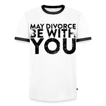 Que le divorce avec vous pour le divorce - T-shirt contrasté Homme - blanc/noir - Devant - AI Model Female 172 light (172cm) & AI Model Male 178 dark (178cm)