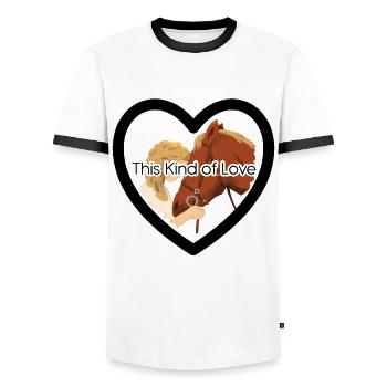 This Kind Of Love Horse Lover Equestrian Horse Rid - Männer Kontrast-T-Shirt - Weiß/Schwarz - Vorne - AI Model Female 172 light (172cm) & AI Model Male 178 dark (178cm)
