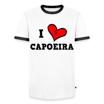 I love Capoeira - Men's Ringer Shirt - white/black - Front - AI Model Female 172 light (172cm) & AI Model Male 178 dark (178cm)