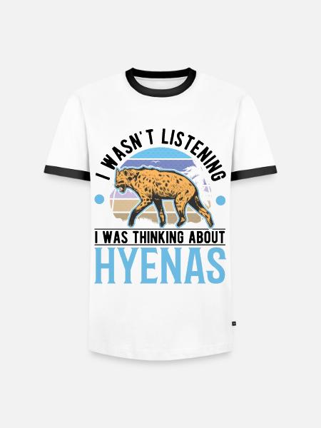Hyäne Geschenk Erdwolf Hyena - Männer Kontrast-T-Shirt - Weiß/Schwarz