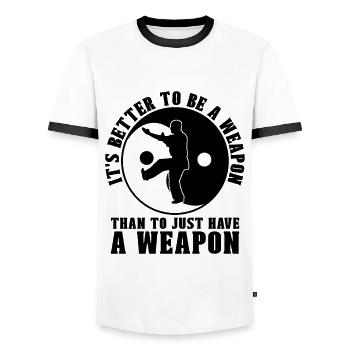 It's Better To Be Wing Chun Fighter Kung Fu Fight - Men's Ringer Shirt - white/black - Front - AI Model Female 172 light (172cm) & AI Model Male 178 dark (178cm)