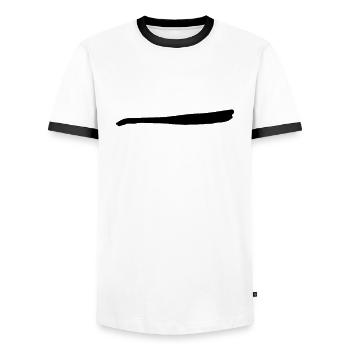 Lettre coréenne Eu - T-shirt contrasté Homme - blanc/noir - Devant - AI Model Female 172 light (172cm) & AI Model Male 178 dark (178cm)