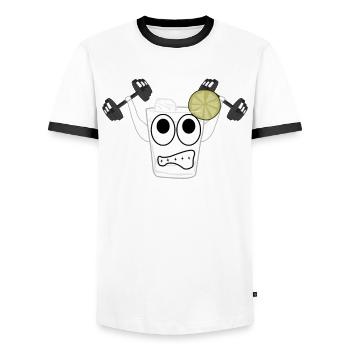 Bodybuilder Gym Tonic Fitness Strongman - Männer Kontrast-T-Shirt - Weiß/Schwarz - Vorne - AI Model Female 172 light (172cm) & AI Model Male 178 dark (178cm)
