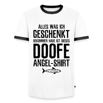 Angler Angeln Angelrute Lustiges Fischer - Männer Kontrast-T-Shirt - Weiß/Schwarz - Vorne - AI Model Female 172 light (172cm) & AI Model Male 178 dark (178cm)
