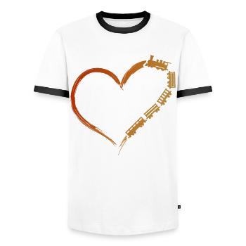 Steam Train Driver Trainspotting - Männer Kontrast-T-Shirt - Weiß/Schwarz - Vorne - AI Model Female 172 light (172cm) & AI Model Male 178 dark (178cm)