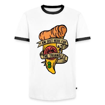 Pizza baker Pizzaiolo - Men's Ringer Shirt - white/black - Front - AI Model Female 172 light (172cm) & AI Model Male 178 dark (178cm)