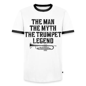 Trompettiste Vintage L’Homme Le - T-shirt contrasté Homme - blanc/noir - Devant - AI Model Female 172 light (172cm) & AI Model Male 178 dark (178cm)