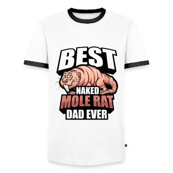 Naked mole rat dad - Men's Ringer Shirt - white/black - Front - AI Model Female 172 light (172cm) & AI Model Male 178 dark (178cm)