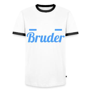 Geschwister Familie Brüder Bruder - Männer Kontrast-T-Shirt - Weiß/Schwarz - Vorne - AI Model Female 172 light (172cm) & AI Model Male 178 dark (178cm)