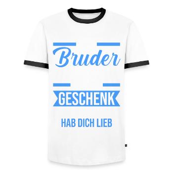 Geschwister Familie Brüder Bruder - Männer Kontrast-T-Shirt - Weiß/Schwarz - Vorne - AI Model Female 172 light (172cm) & AI Model Male 178 dark (178cm)