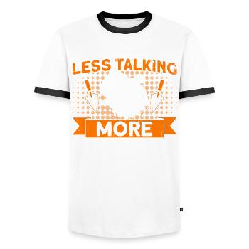Carrelage Tiler Cadeau d’artisan - T-shirt contrasté Homme - blanc/noir - Devant - AI Model Female 172 light (172cm) & AI Model Male 178 dark (178cm)