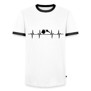 Home Famille Appartement Appartement Maison familiale - T-shirt contrasté Homme - blanc/noir - Devant - AI Model Female 172 light (172cm) & AI Model Male 178 dark (178cm)