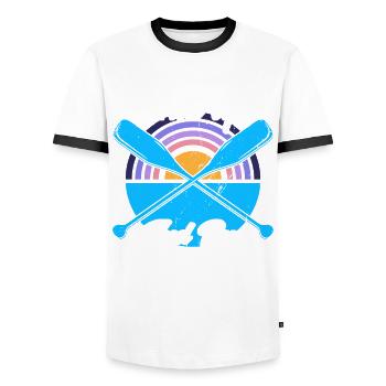 Rowers Team Rowing Rowing Gift - Men's Ringer Shirt - white/black - Front - AI Model Female 172 light (172cm) & AI Model Male 178 dark (178cm)