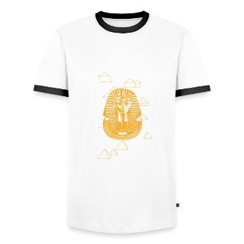 Dig Egyptian Archaeology Archaeologist Expert - Men's Ringer Shirt - white/black - Front - AI Model Female 172 light (172cm) & AI Model Male 178 dark (178cm)