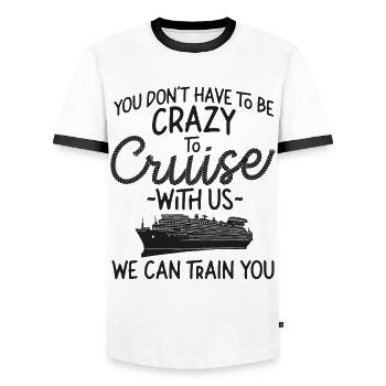 Cruise Ship Vacation Girl Friends - Men's Ringer Shirt - white/black - Front - AI Model Female 172 light (172cm) & AI Model Male 178 dark (178cm)