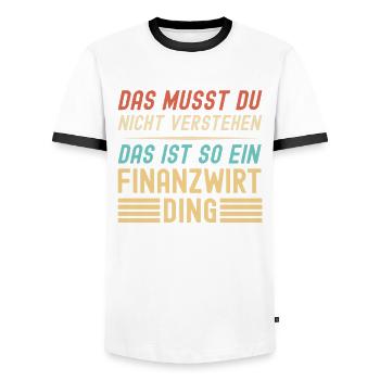 Finanzbeamter Finanzmanager Geld Job Arbeit - Männer Kontrast-T-Shirt - Weiß/Schwarz - Vorne - AI Model Female 172 light (172cm) & AI Model Male 178 dark (178cm)