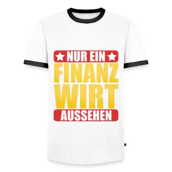 Finanzbeamter Finanzmanager Geld Job Arbeit - Männer Kontrast-T-Shirt - Weiß/Schwarz - Vorne - AI Model Female 172 light (172cm) & AI Model Male 178 dark (178cm)