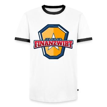 Finanzbeamter Finanzmanager Geld Job Arbeit - Männer Kontrast-T-Shirt - Weiß/Schwarz - Vorne - AI Model Female 172 light (172cm) & AI Model Male 178 dark (178cm)
