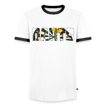 Dart - Men's Ringer Shirt - white/black - Front - AI Model Female 172 light (172cm) & AI Model Male 178 dark (178cm)