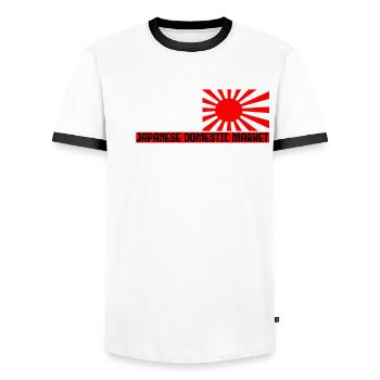 JDM Motorsport Auto Tuning Automobile - T-shirt contrasté Homme - blanc/noir - Devant - AI Model Female 172 light (172cm) & AI Model Male 178 dark (178cm)