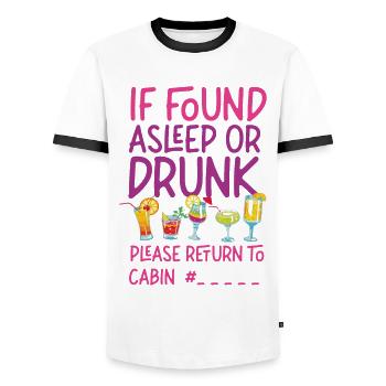 Cruise Ship Vacation Friends - Men's Ringer Shirt - white/black - Front - AI Model Female 172 light (172cm) & AI Model Male 178 dark (178cm)