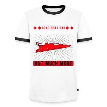 Père de course de dragsters - T-shirt contrasté Homme - blanc/noir - Devant - AI Model Female 172 light (172cm) & AI Model Male 178 dark (178cm)