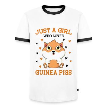 Less People More Guinea Pigs Guinea Pig Owner Anim - Männer Kontrast-T-Shirt - Weiß/Schwarz - Vorne - AI Model Female 172 light (172cm) & AI Model Male 178 dark (178cm)