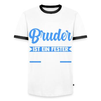 Geschwister Familie Brüder Bruder - Männer Kontrast-T-Shirt - Weiß/Schwarz - Vorne - AI Model Female 172 light (172cm) & AI Model Male 178 dark (178cm)