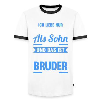 Geschwister Familie Brüder Bruder - Männer Kontrast-T-Shirt - Weiß/Schwarz - Vorne - AI Model Female 172 light (172cm) & AI Model Male 178 dark (178cm)