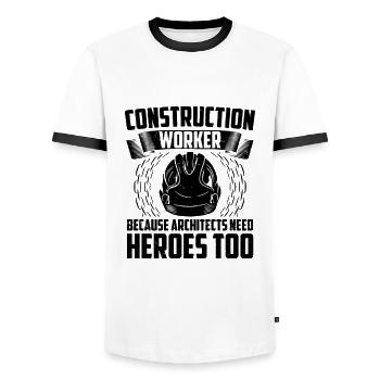 Bricklayer - Men's Ringer Shirt - white/black - Front - AI Model Female 172 light (172cm) & AI Model Male 178 dark (178cm)