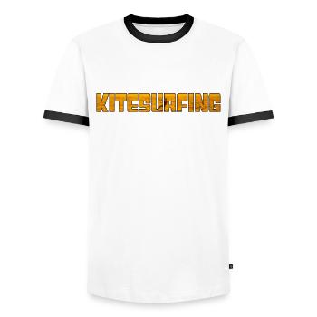Kite Surfing - Men's Ringer Shirt - white/black - Front - AI Model Female 172 light (172cm) & AI Model Male 178 dark (178cm)