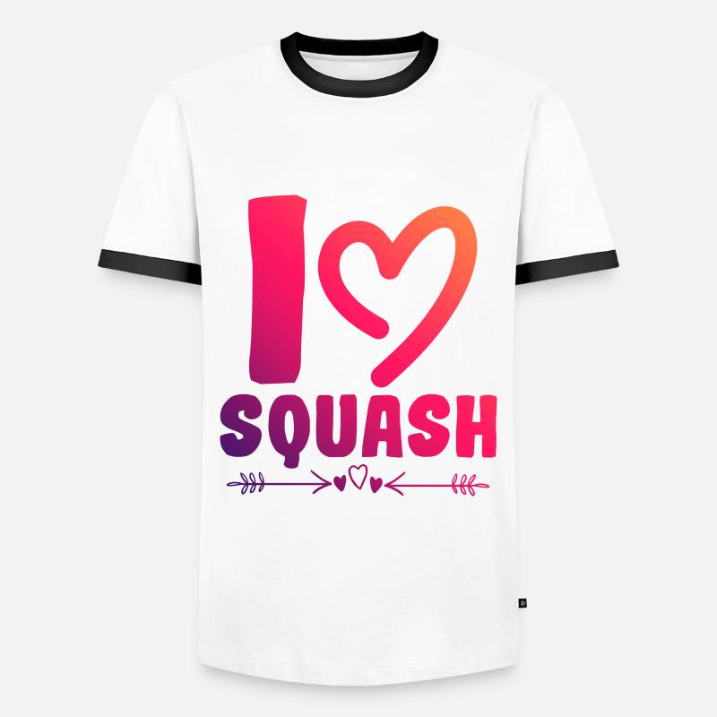 Ich liebe Squash - Männer Kontrast-T-Shirt - Weiß/Schwarz