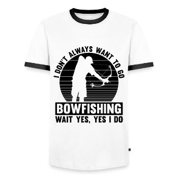 I Don't Always Want Bowfishing Retro Bow Bowfisher - Männer Kontrast-T-Shirt - Weiß/Schwarz - Vorne - AI Model Female 172 light (172cm) & AI Model Male 178 dark (178cm)