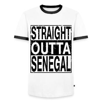 Senegal Straight outta Senegal - Männer Kontrast-T-Shirt - Weiß/Schwarz - Vorne - AI Model Female 172 light (172cm) & AI Model Male 178 dark (178cm)