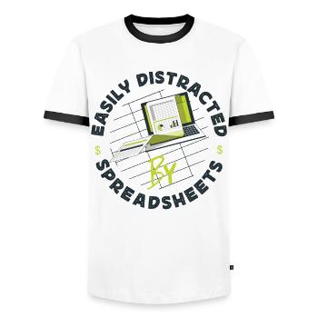 Accountant Bookkeeper Accounting - Men's Ringer Shirt - white/black - Front - AI Model Female 172 light (172cm) & AI Model Male 178 dark (178cm)