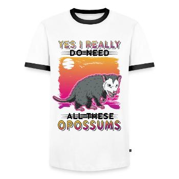 Opossum Geschenk Possum Beutelratte - Männer Kontrast-T-Shirt - Weiß/Schwarz - Vorne - AI Model Female 172 light (172cm) & AI Model Male 178 dark (178cm)