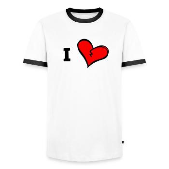 Ich liebe ...eigenen Text einfügen personalisieren - Männer Kontrast-T-Shirt - Weiß/Schwarz - Vorne - AI Model Female 172 light (172cm) & AI Model Male 178 dark (178cm)