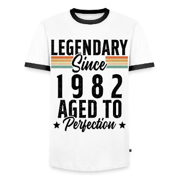 Legendär seit 1982 Geburtstagsgeschenk - Männer Kontrast-T-Shirt - Weiß/Schwarz - Vorne - AI Model Female 172 light (172cm) & AI Model Male 178 dark (178cm)