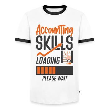 Accountant Bookkeeper Accounting - Men's Ringer Shirt - white/black - Front - AI Model Female 172 light (172cm) & AI Model Male 178 dark (178cm)