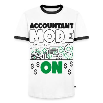 Accountant Bookkeeper Accounting - Men's Ringer Shirt - white/black - Front - AI Model Female 172 light (172cm) & AI Model Male 178 dark (178cm)