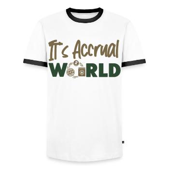 Accountant Bookkeeper Accounting - Männer Kontrast-T-Shirt - Weiß/Schwarz - Vorne - AI Model Female 172 light (172cm) & AI Model Male 178 dark (178cm)