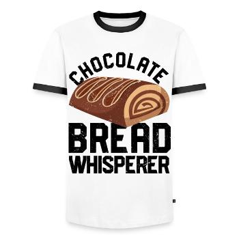 Funny bread baker - Men's Ringer Shirt - white/black - Front - AI Model Female 172 light (172cm) & AI Model Male 178 dark (178cm)