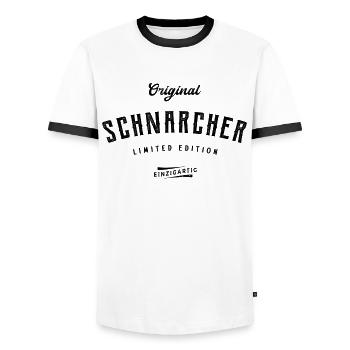 Schnarcher Limited Edition Lustiges Schnarchen - Männer Kontrast-T-Shirt - Weiß/Schwarz - Vorne - AI Model Female 172 light (172cm) & AI Model Male 178 dark (178cm)