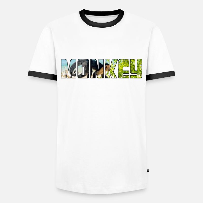 Monkey - Men's Ringer Shirt - white/black